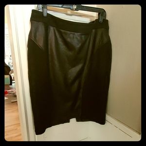 Black pleather pencil skirt